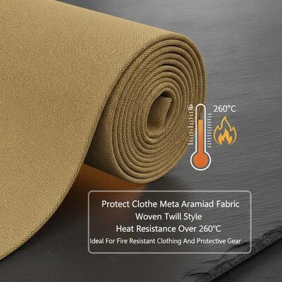 Protección de la ropa de tejido de meta aramida tejido de estilo twill resistencia al calor por encima de 260 grados centígrados ideal para ropa resistente al fuego y equipo de protección