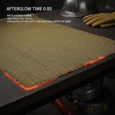 Después del tiempo de brillo 0,8 s tejido de meta-aramida textil resistente al calor diseñado para seguridad contra incendios y ropa de protección industrial