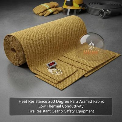 Resistencia al calor 260 grados Tejido para-aramídico con baja conductividad térmica adecuado para equipos de seguridad y equipos resistentes al fuego