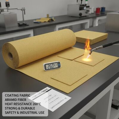 Tejido de revestimiento Tejido de aramida Resistencia al calor 260 grados Material resistente y duradero Ideal para ropa de seguridad e industrial