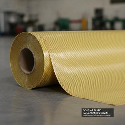 Tejido de revestimiento Tejido para-aramida 260GSM Alta flexibilidad utilizado en equipos de protección industriales y soluciones de refuerzo