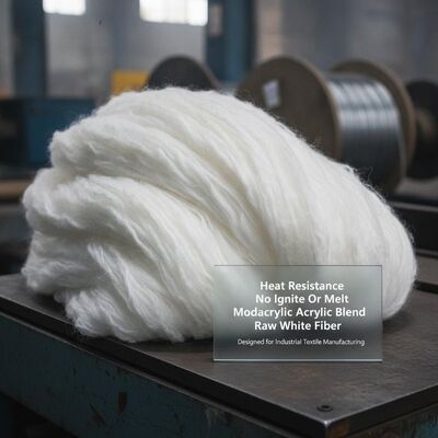 Resistencia al calor Ninguna ignición ni fusión Modacrilico Mezcla acrílica Fibra blanca en bruto diseñada para la fabricación textil industrial
