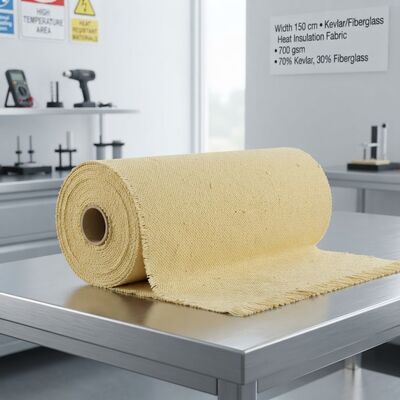Tejido aislante térmico de fibra de vidrio de Kevlar con resistencia a altas temperaturas, retardante de llama y resistencia a los desgarros