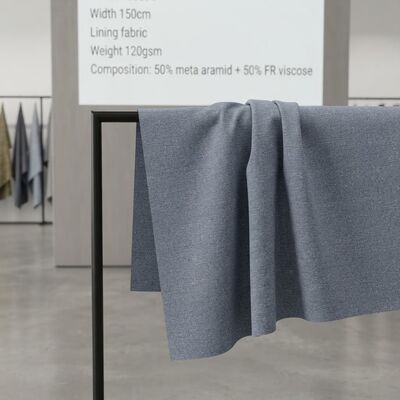 50% Meta-aramida 50% FR Tejido de revestimiento de viscosa - Retardante de llama permanente 120 gsm para prendas de protección