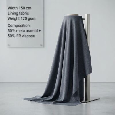 50% Meta-aramida 50% FR Tejido de revestimiento de viscosa - Retardante de llama permanente 120 gsm para prendas de protección