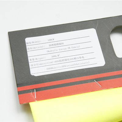 amarillo fluorescente de la tela antiestática Modacrylic del algodón 300gsm para la ropa protectora