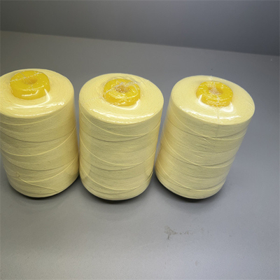 Hilo de coser de 90 TEX Para Aramid Raw Yellow para coser Ne20/3