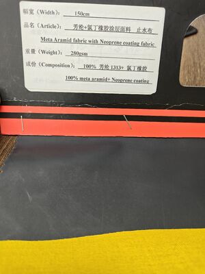 Tejido Meta Aramid con Recubrimiento de Neopreno - Retardante de Llama Permanente, Resistente a Altas Temperaturas y Excelente Rendimiento Impermeable