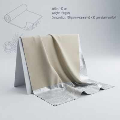 Tejido de meta-aramida de papel de aluminio con resistencia al calor, retardante de llama y longitud personalizada