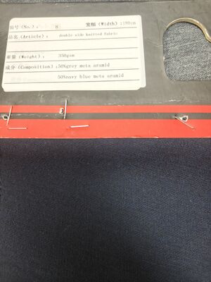 Tejido de meta-aramida de punto de doble cara ignífugo con alta resistencia a la abrasión y diseño bicolor